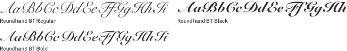 Roundhand BT Font Preview