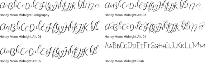 Honey Moon Midnight Font Preview