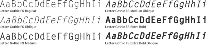 Letter Gothic FS Font Preview
