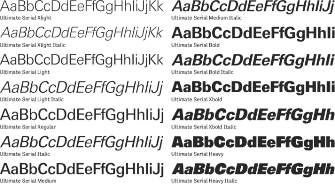 Ultimate Serial Font Preview