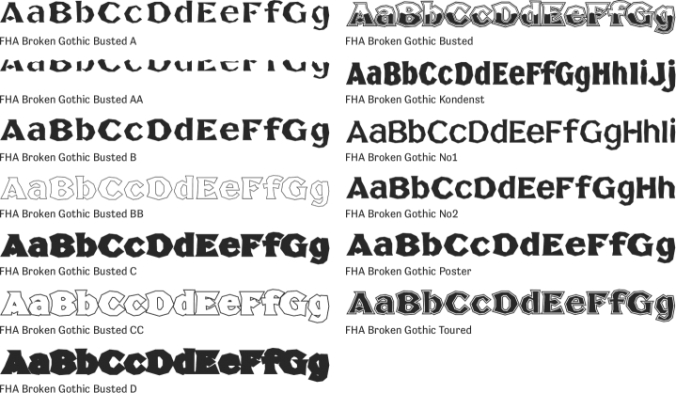 FHA Broken Gothic font download