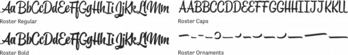 Roster Font Preview