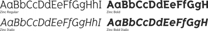 Zinc Font Preview