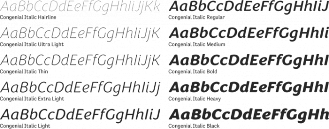 Congenial Italic Font Preview