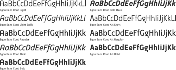 Egon Sans Cond Font Preview