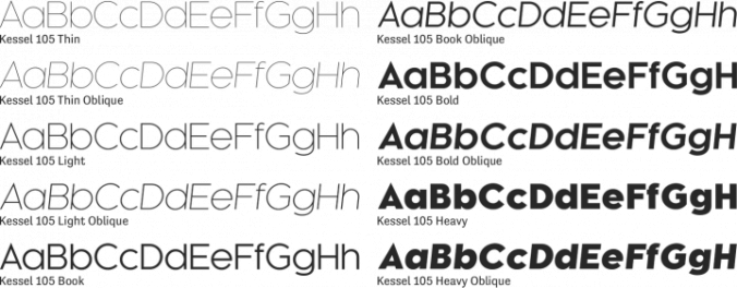 Kessel 105 Font Preview