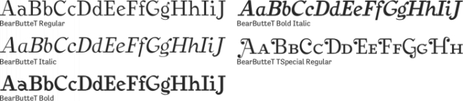 BearButteT Font Preview
