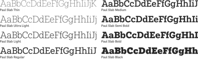 Paul Slab Font Preview