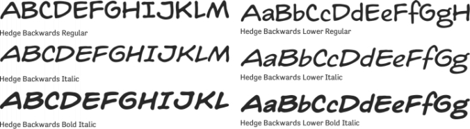 Hedge Backwards Font Preview