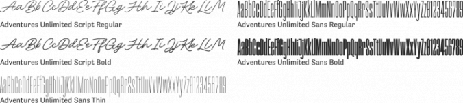 Adventures Unlimited Font Preview