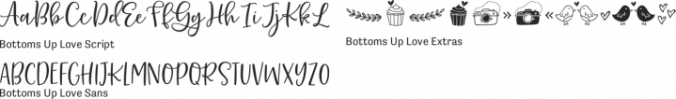 Bottoms Up Love Font Preview