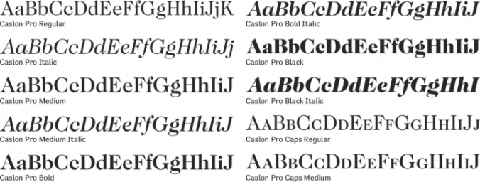 Caslon Pro Font Preview