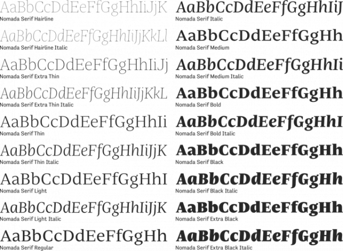 Nomada Serif Font Preview