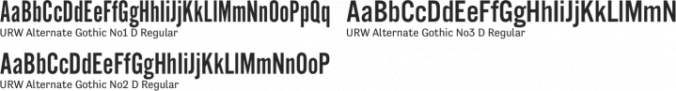 URW Alternate Gothic Font Preview