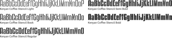 Kenyan Coffee Stencil font download