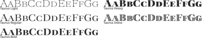 Taurus Font Preview