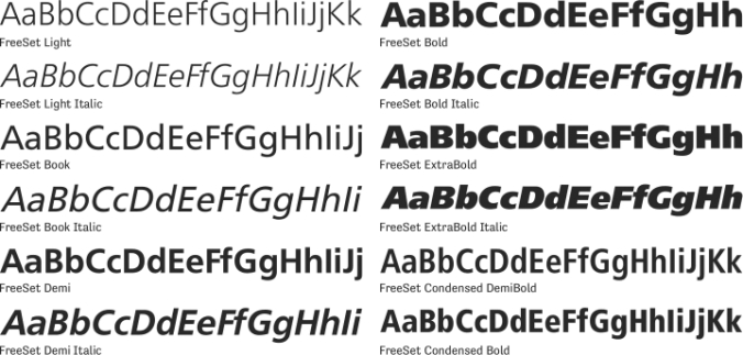 FreeSet Font Preview