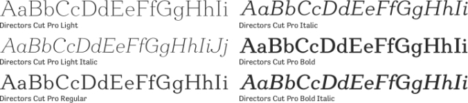 Directors Cut Pro Font Preview