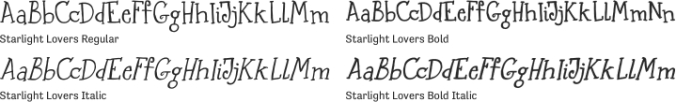 Starlight Lovers Font Preview