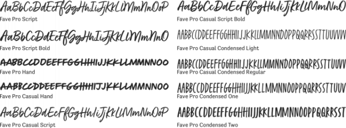 Fave Pro Font Preview