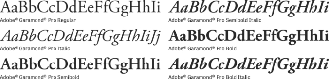Adobe Garamond Pro Font Preview