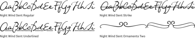 Night Wind Sent Font Preview