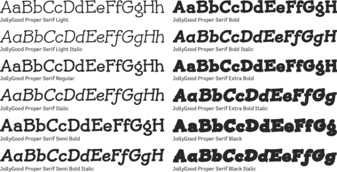 JollyGood Proper Serif Font Preview