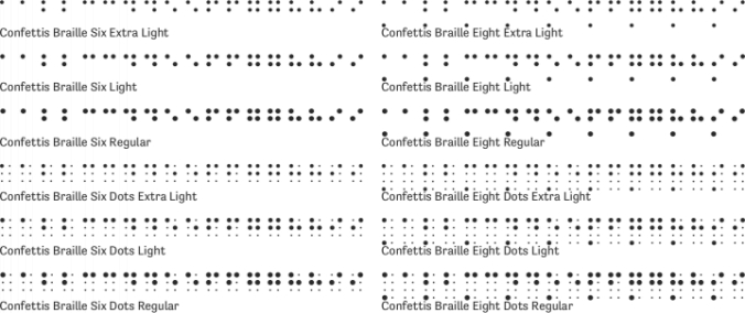 Confettis Braille Font Preview
