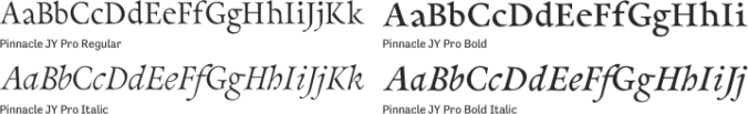 Pinnacle JY Pro Font Preview