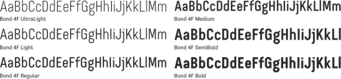 Bond 4F Font Preview