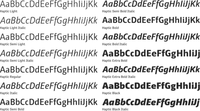 Haptic Basic Font Preview