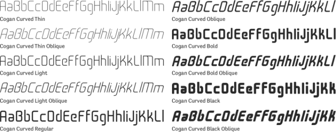 Cogan Curved Font Preview