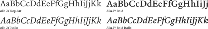 Alia JY Font Preview
