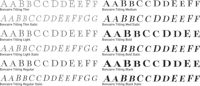 Boncaire Titling Font Preview