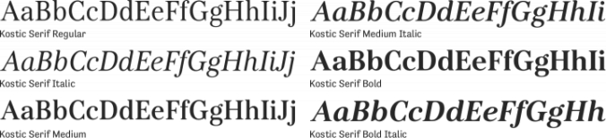 Kostic Serif Font Preview