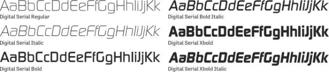 Digital Serial Font Preview