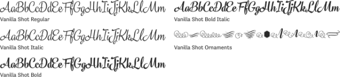 Vanilla Shot Font Preview