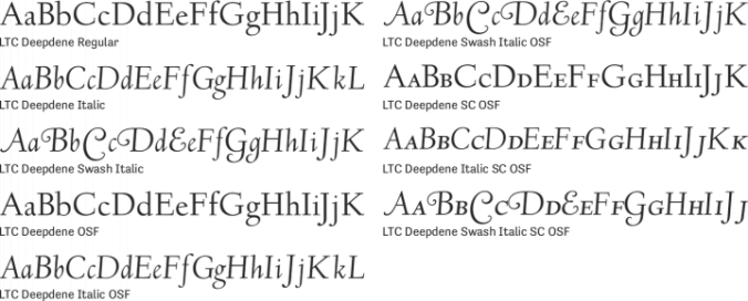 LTC Deepdene Font Preview