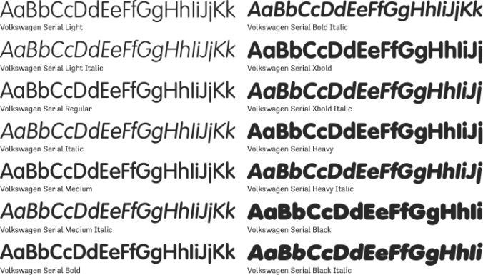 Volkswagen Serial font download