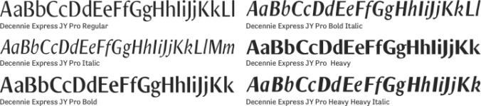 Decennie Express JY Pro Font Preview