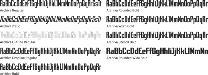 Archiva Font Preview