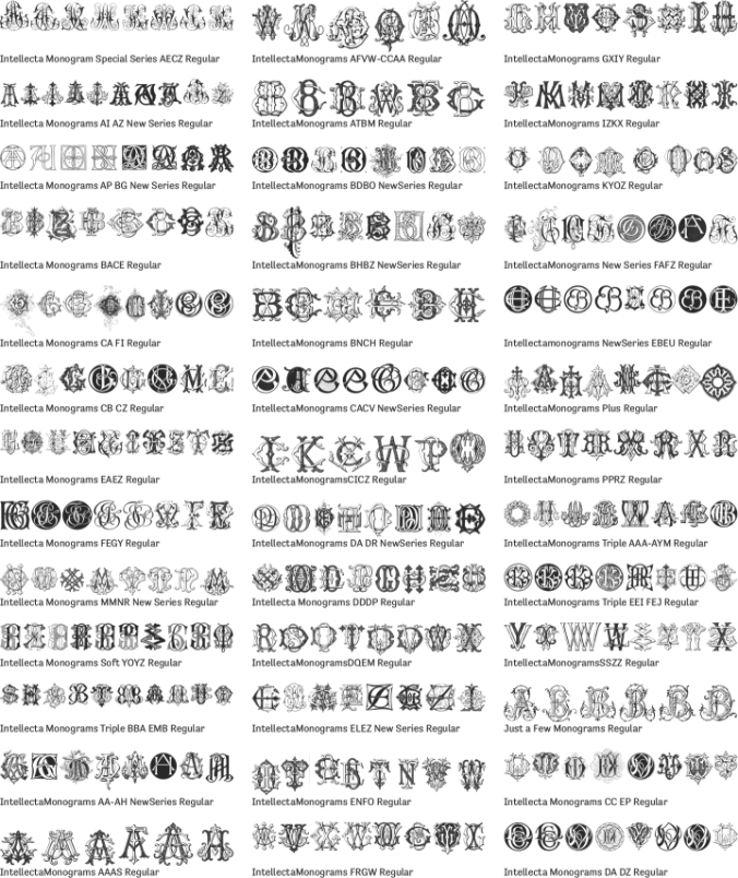 Intellecta Monograms Font Preview