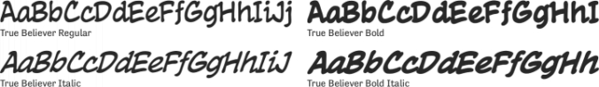 True Believer Font Preview
