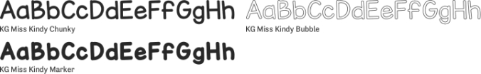 KG Miss Kindy Collection Font Preview