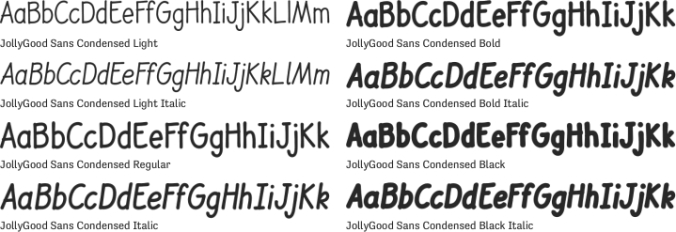 JollyGood Sans Condensed Font Preview