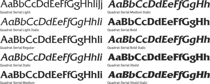 Quadrat Serial Font Preview