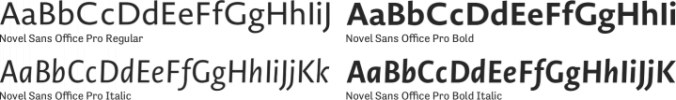 Novel Sans Office Pro Font Preview