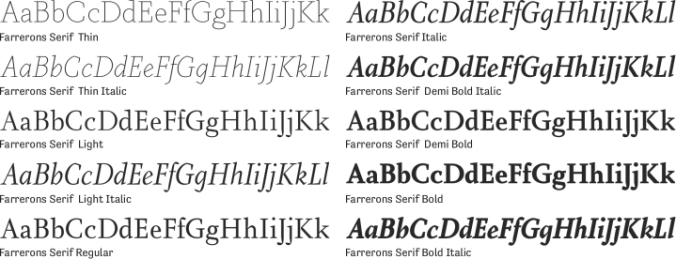 Farrerons Serif Font Preview