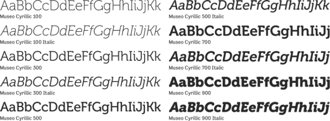 Museo Cyrillic Font Preview