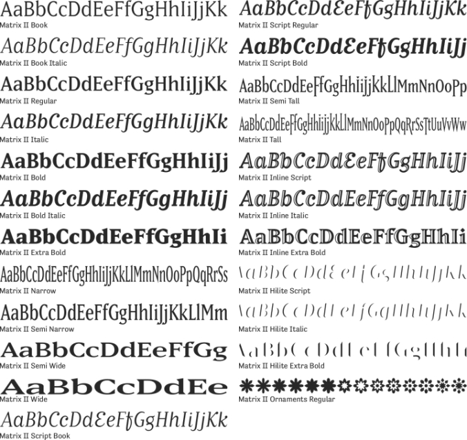 Matrix II font download